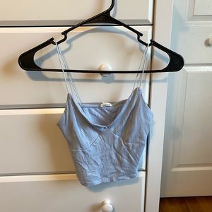 Light Blue Garage Cropped Tank Top